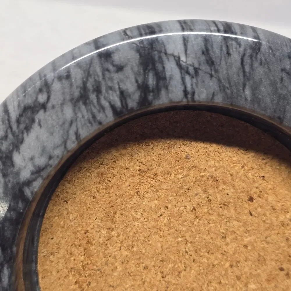 Crate and Barrel Gray Grey Marble Wine Bottle Coaster Holiday Minimalist